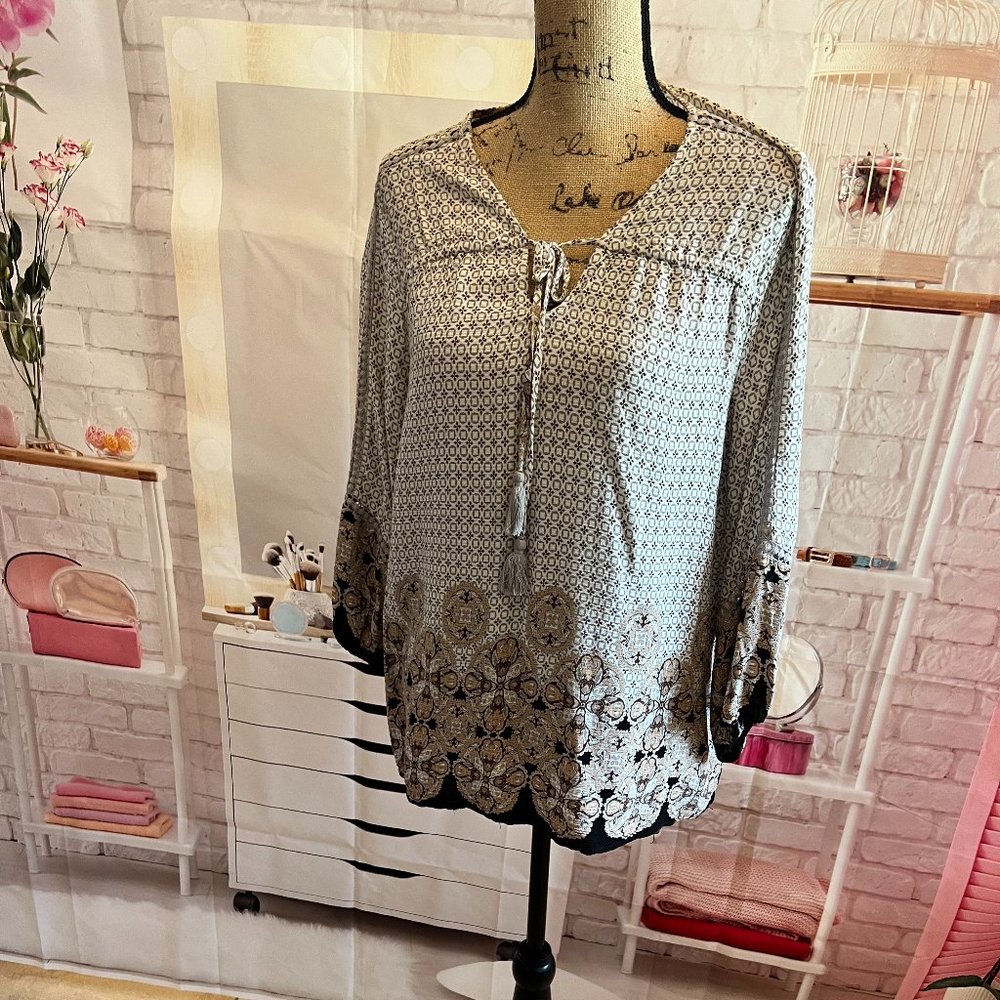 Pullover Tie Front Top